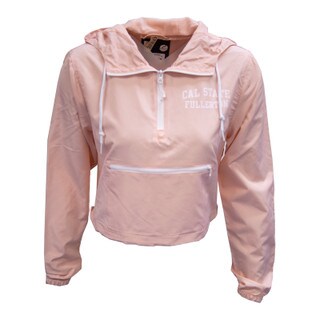 Cal State Fullerton On Point Cropped Windbreaker - Blush Pink